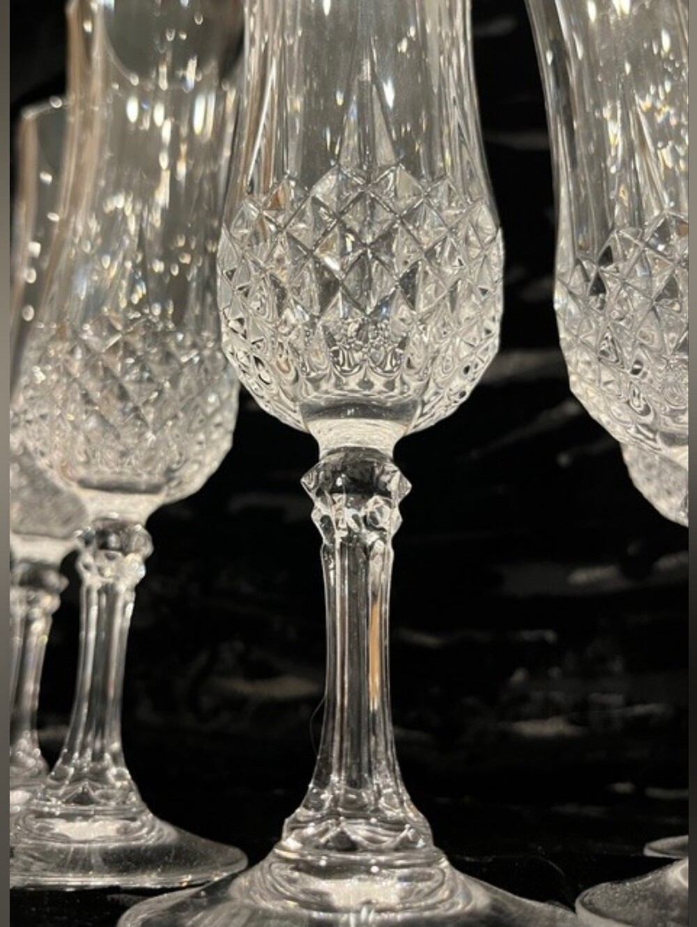 Longchamp‎ By Crystal D'Arques Paris Set Of 6 Elegant Fluted Champagne Stems - Picture 2 of 8